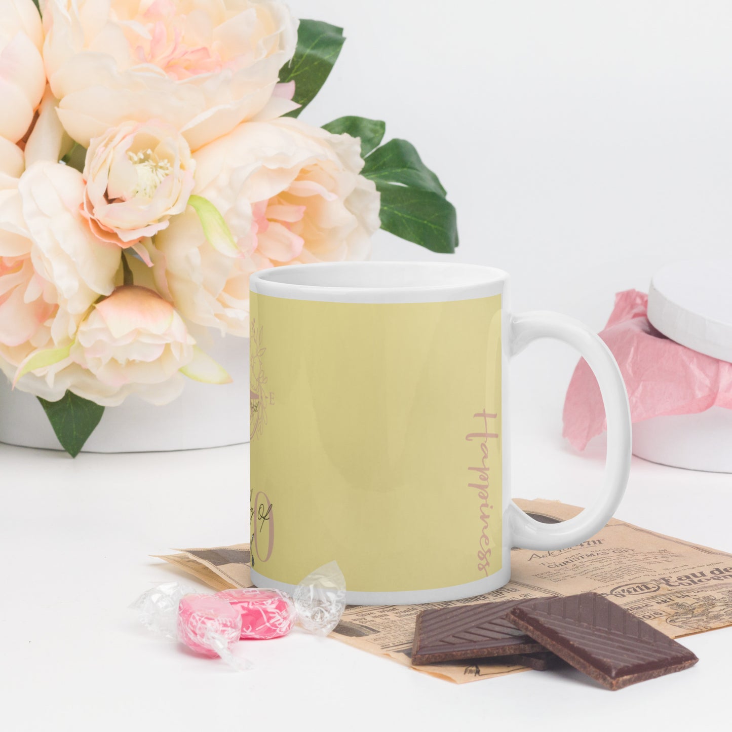 Worthy Of Happiness glossy mug